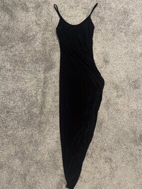 Fashion Nova Asymmetrical  Ruched Midi Dress Size Small